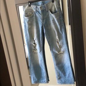 Men’s True Religion Straight Leg Distressed Jeans
